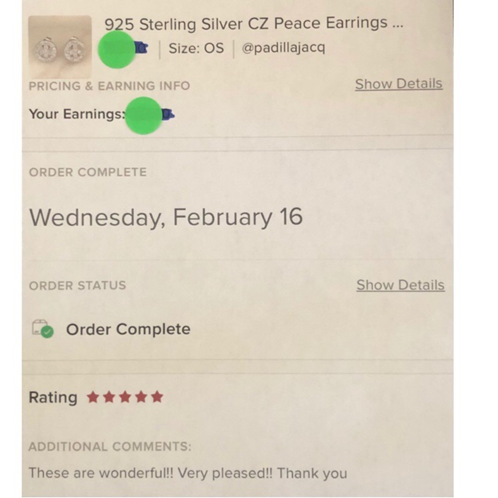 925 Sterling Silver CZ Peace Earrings NEW - Picture 6 of 6